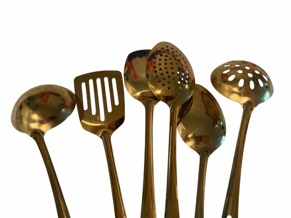 Anthropologie set of 6 gold serve wear